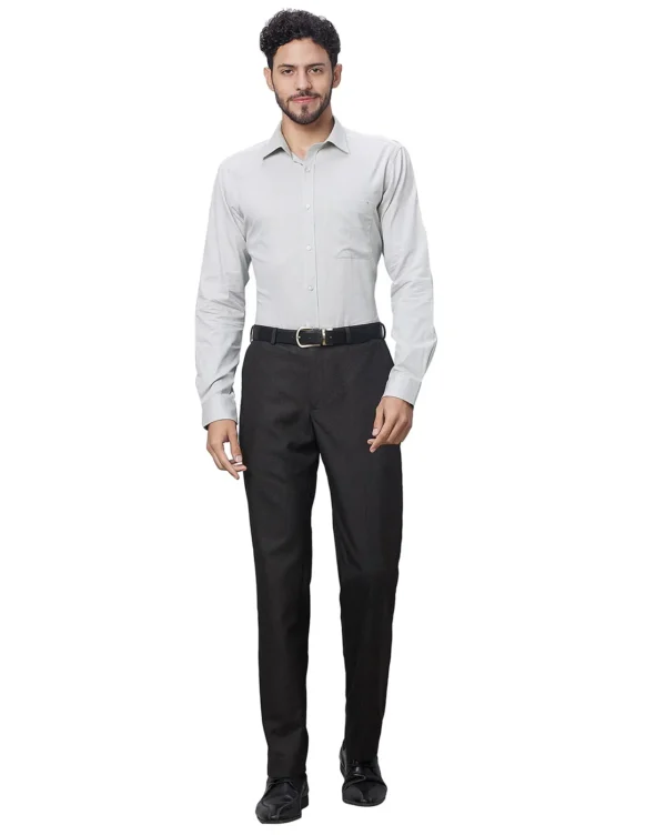 Pure Cotton Self Design Slim Fit Textured Formal Shirt - Image 5