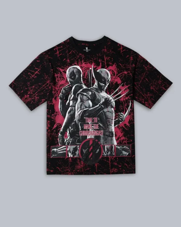 Printed Oversize Pure Cotton Deadpool T-shirt - Image 4